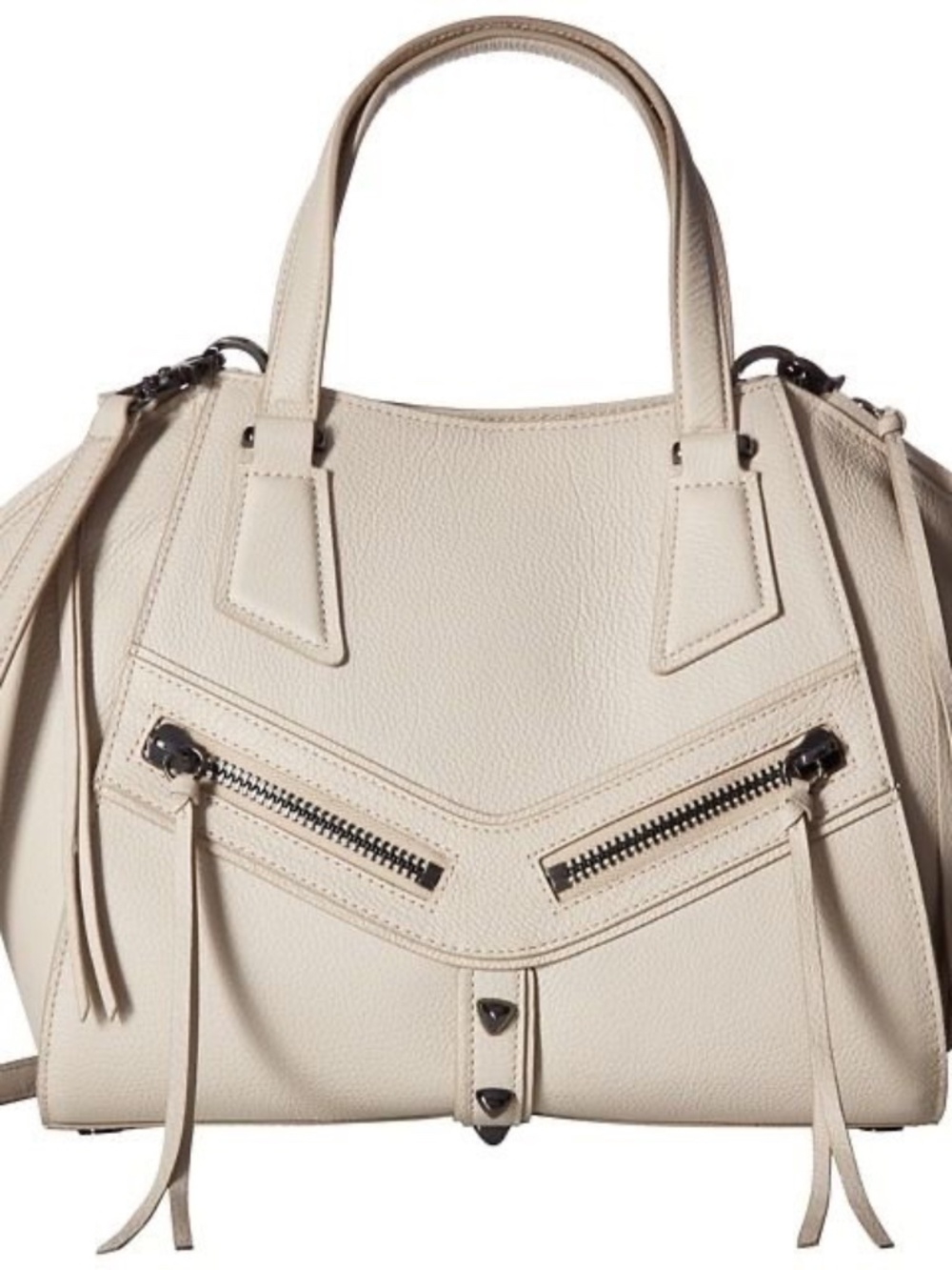 Botkier Trigger Large Ivory Leather Satchel Crossbody Shoulder Bag